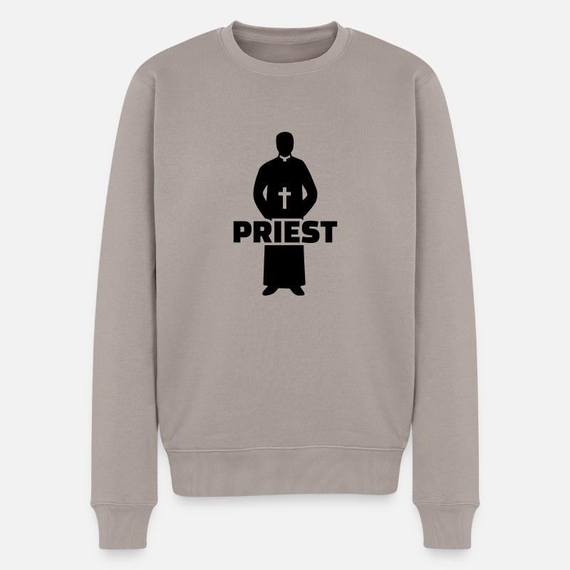 Priester - Männer Premium Bio Pullover - Taupe