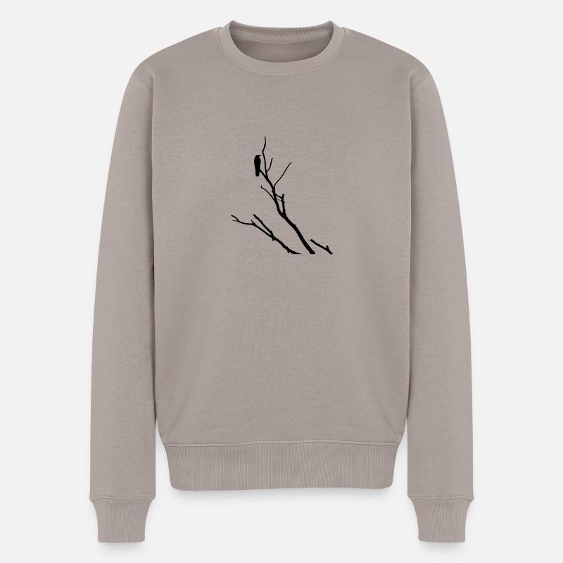 Rabe auf Ast - Männer Premium Bio Pullover - Taupe