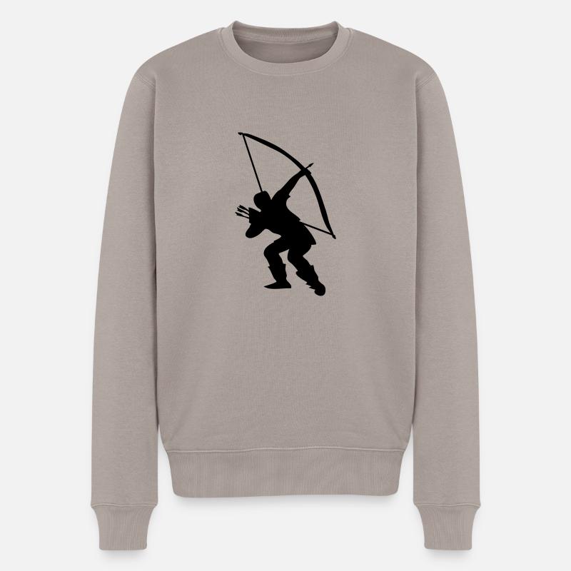 Archery longbow medieval design - Pull Premium bio Homme - taupe
