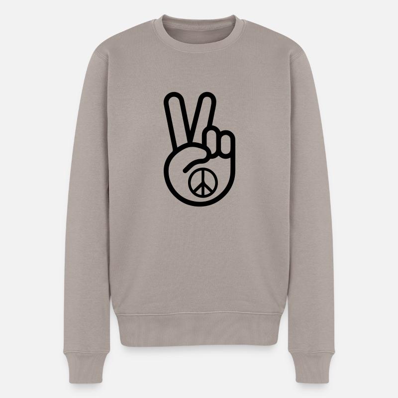 peacehand - Männer Premium Bio Pullover - Taupe