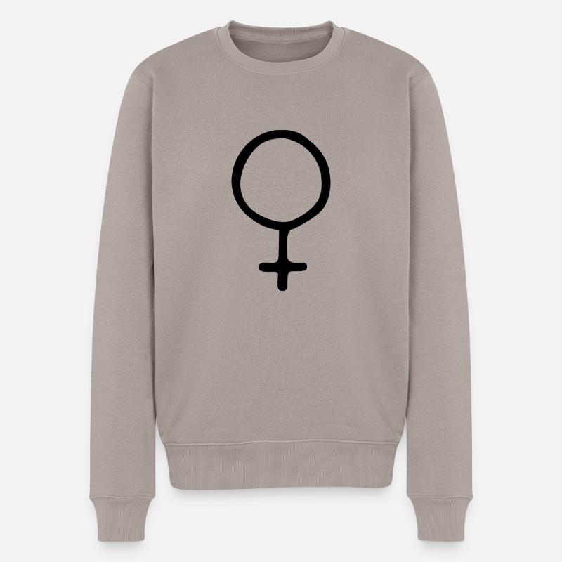 Weiblich - Männer Premium Bio Pullover - Taupe