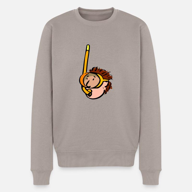 Schnorchler. Geschenkidee - Männer Premium Bio Pullover - Taupe
