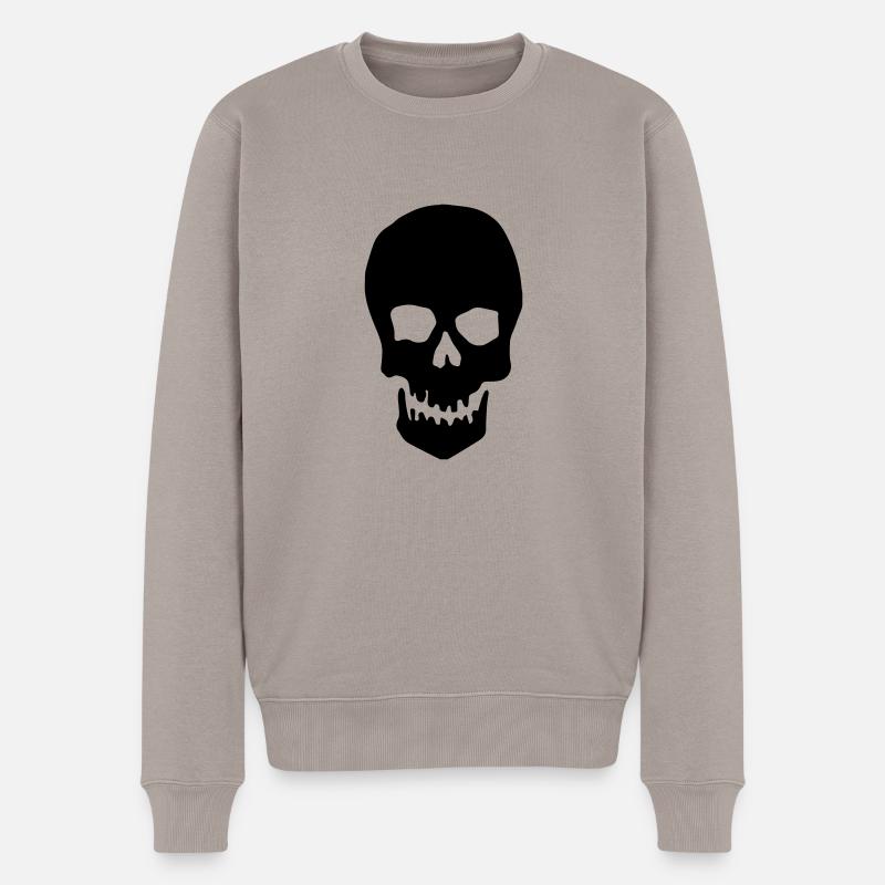 Skull - Männer Premium Bio Pullover - Taupe