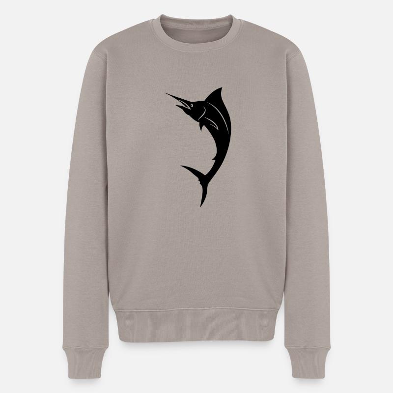 Fisch - Marlin - Männer Premium Bio Pullover - Taupe