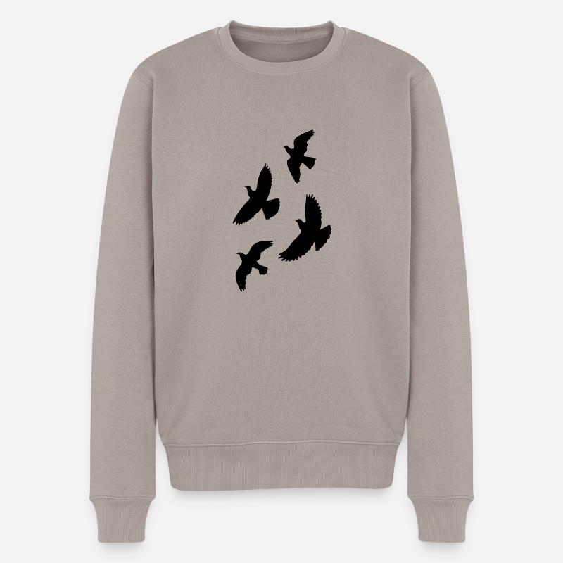 oiseaux - Pull Premium bio Homme - taupe