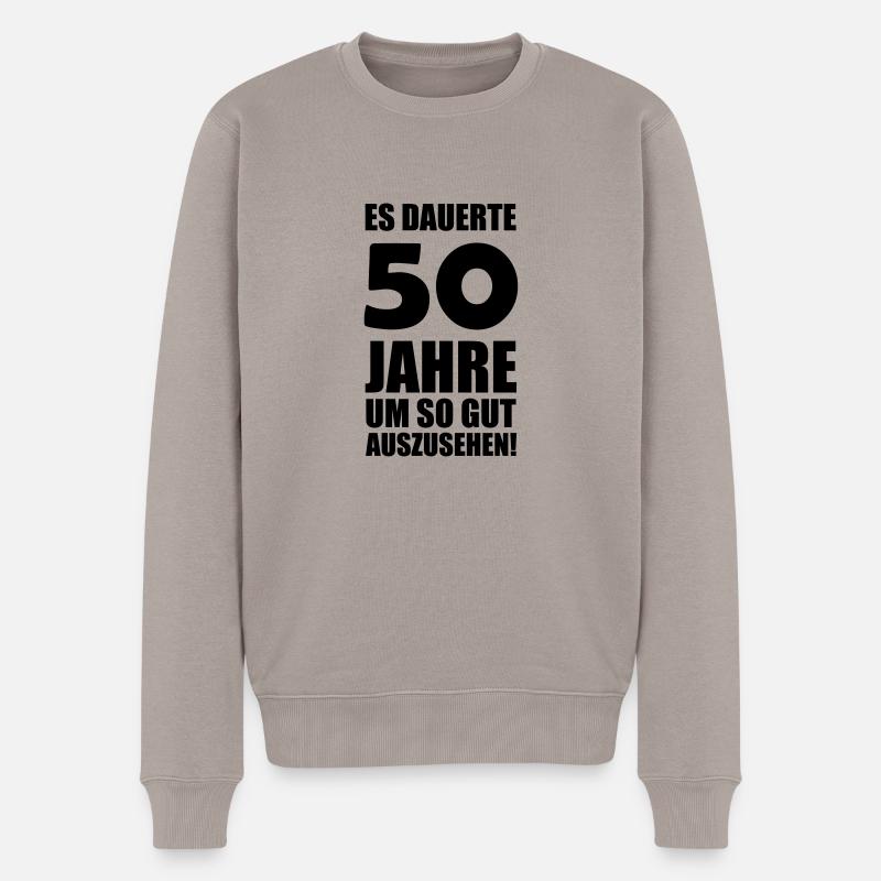 50_jahre - Männer Premium Bio Pullover - Taupe