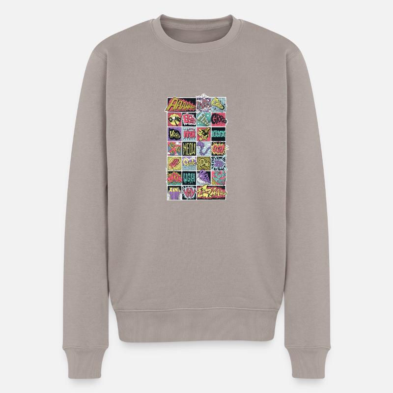 Onomatopoeia - Männer Premium Bio Pullover - Taupe