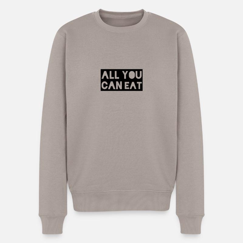 all you can eat - Männer Premium Bio Pullover - Taupe
