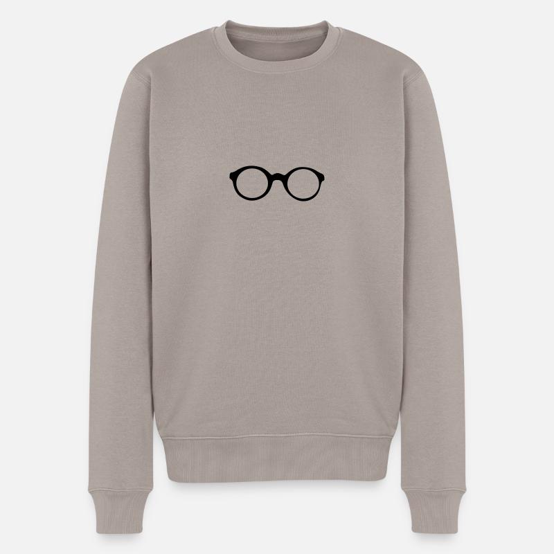 Brille - Männer Premium Bio Pullover - Taupe