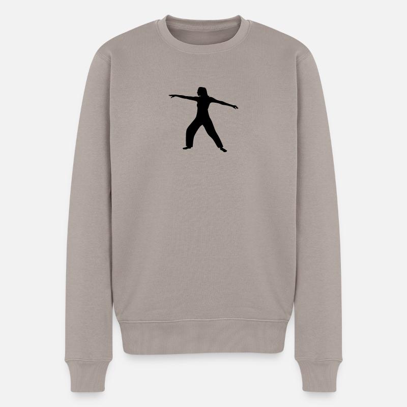 Tai Chi - Männer Premium Bio Pullover - Taupe