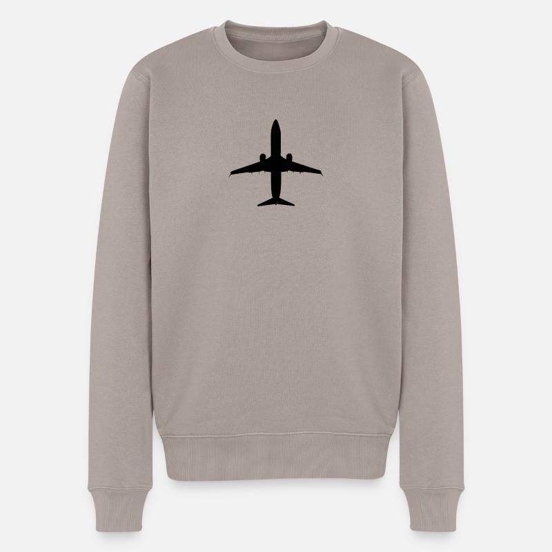 Flugzeug - Männer Premium Bio Pullover - Taupe