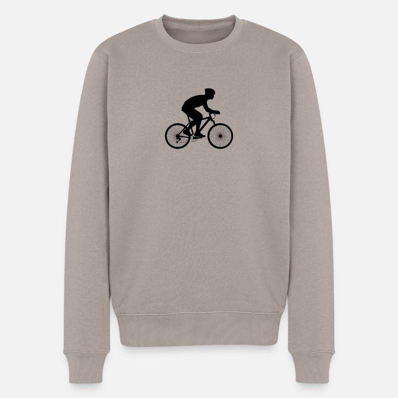 Fahrradfahrer - Männer Premium Bio Pullover - Taupe