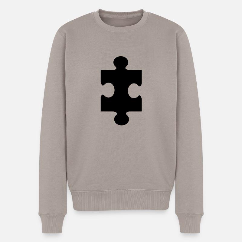 puzzle_2 - Männer Premium Bio Pullover - Taupe