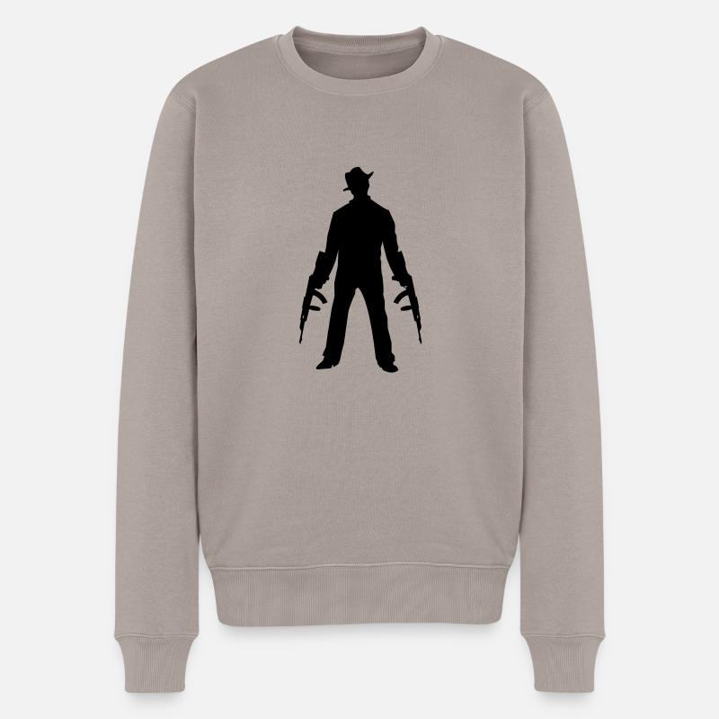 gangster1 - Männer Premium Bio Pullover - Taupe