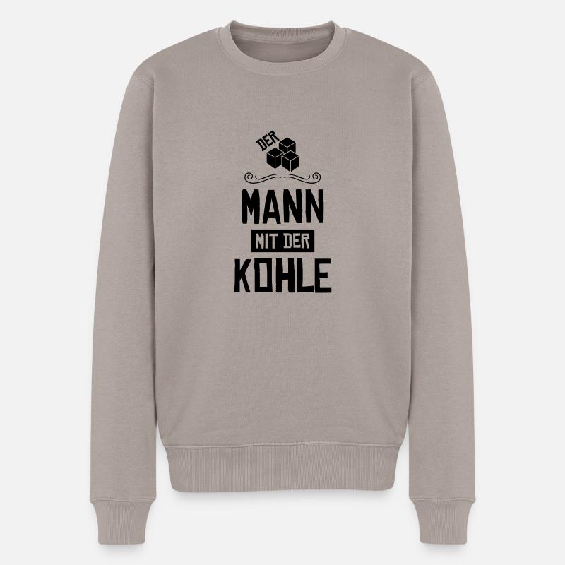 shisha mann mit kohle - Männer Premium Bio Pullover - Taupe