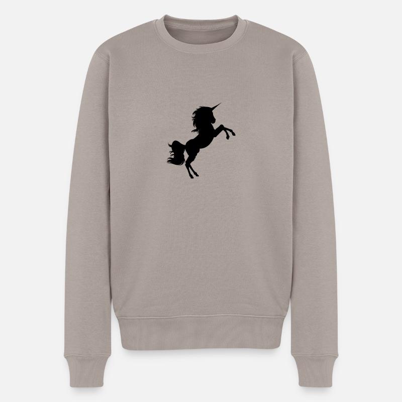 Wildes Einhorn - Männer Premium Bio Pullover - Taupe