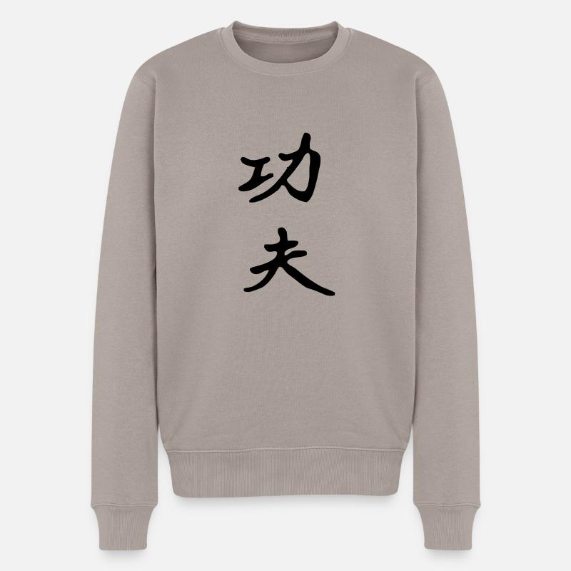Kung Fu Zeichen - Männer Premium Bio Pullover - Taupe