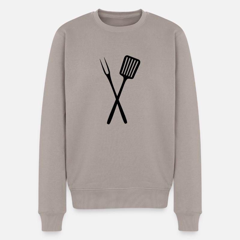 Grillbesteck - Männer Premium Bio Pullover - Taupe