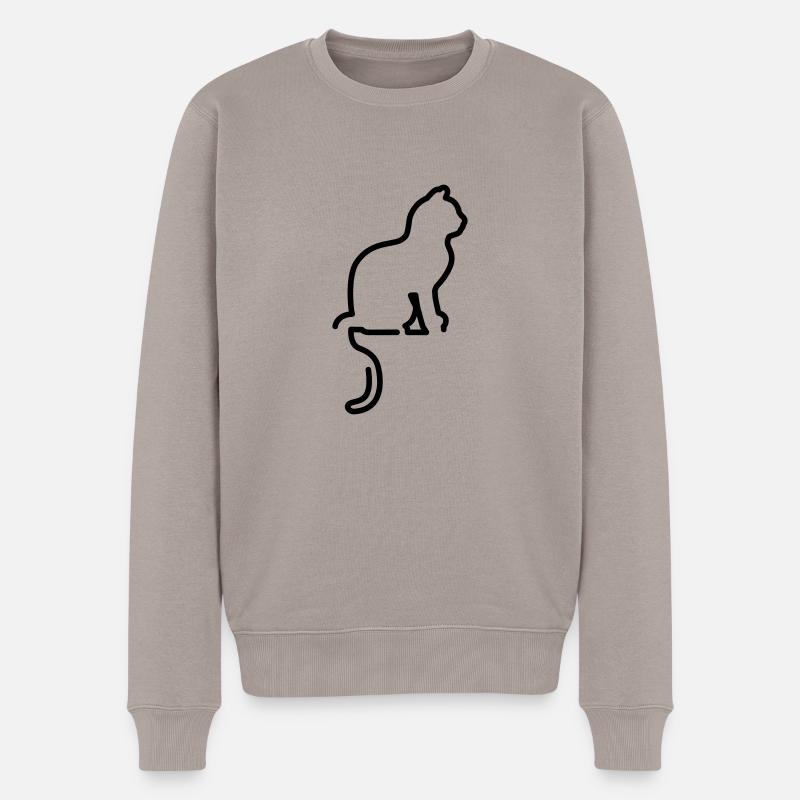 Katzen - Männer Premium Bio Pullover - Taupe