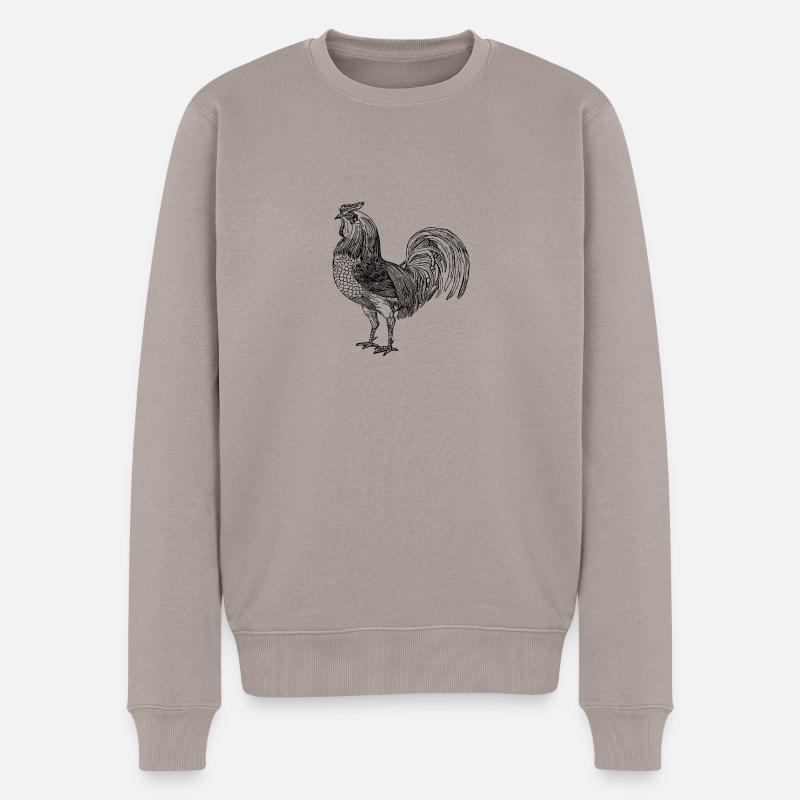 Hahn - Männer Premium Bio Pullover - Taupe