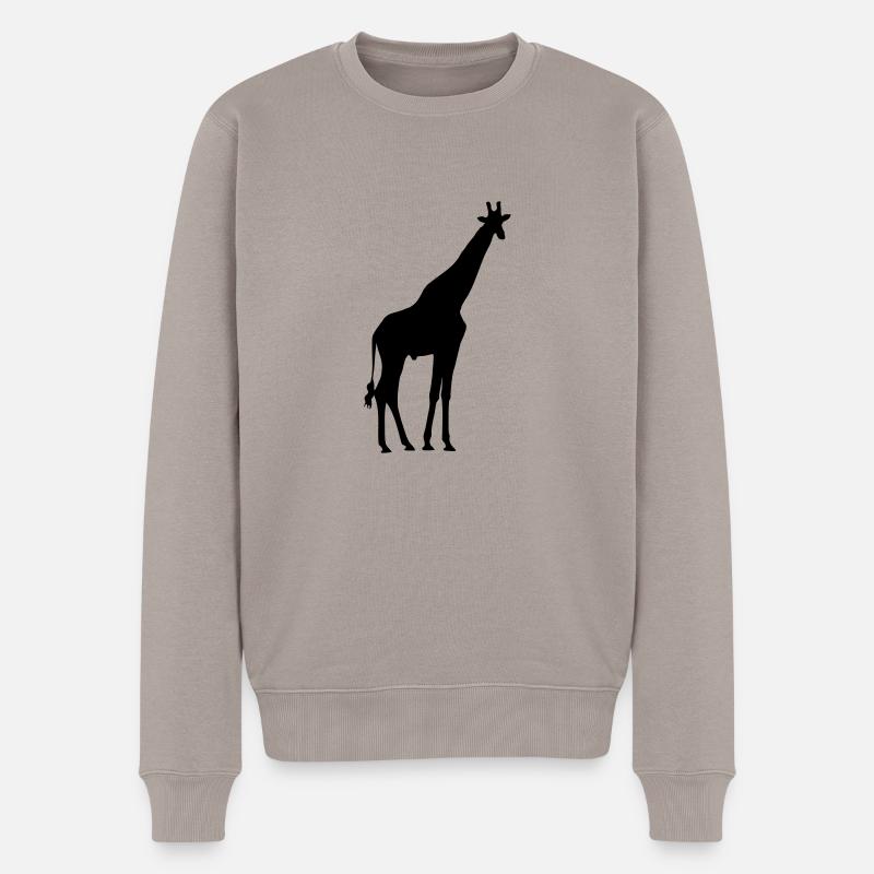 Giraffe - Männer Premium Bio Pullover - Taupe