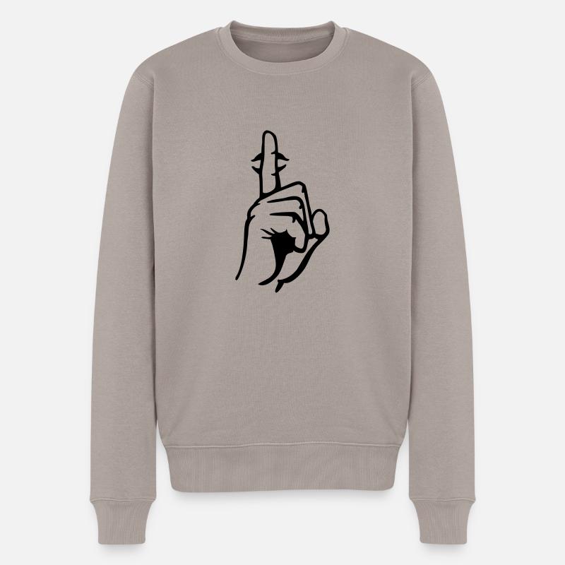 hand__ruhe_bitte_ - Männer Premium Bio Pullover - Taupe