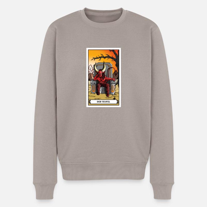 DerTeufel - Männer Premium Bio Pullover - Taupe