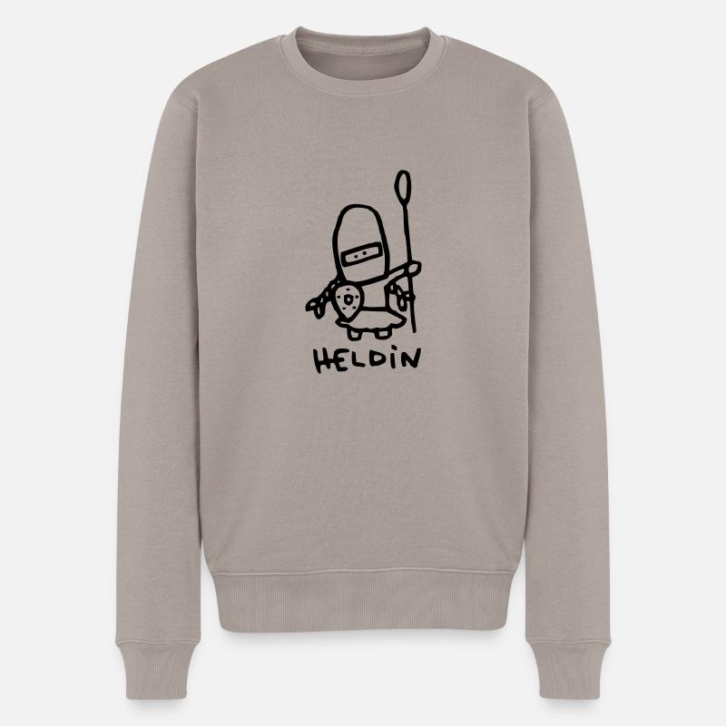 heldin - Männer Premium Bio Pullover - Taupe