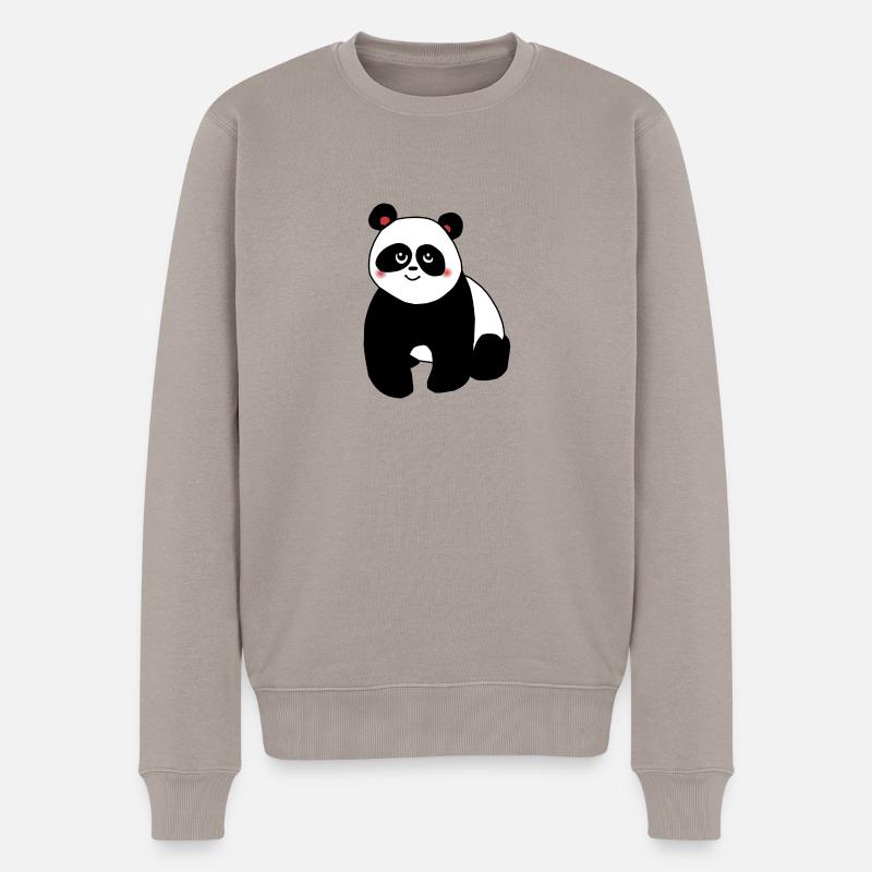 Mignon Kawaii Chibi Panda - Pull Premium bio Homme - taupe