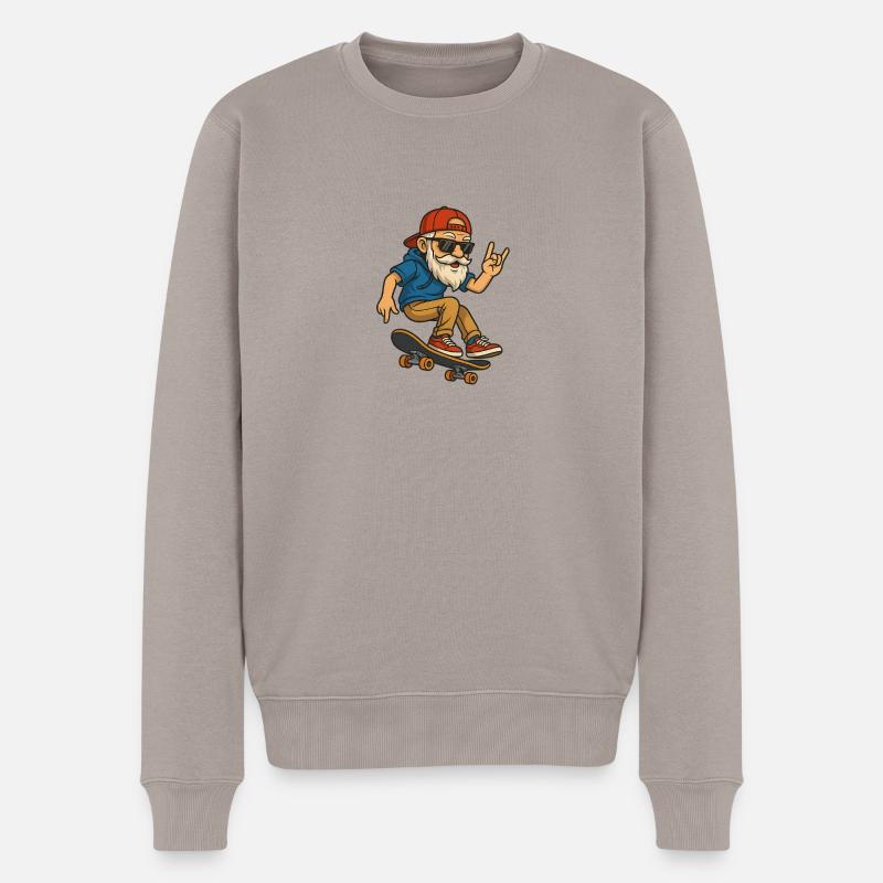 Skateboard Opa - Männer Premium Bio Pullover - Taupe