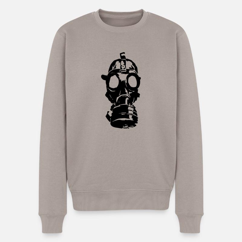 gas maske - Männer Premium Bio Pullover - Taupe