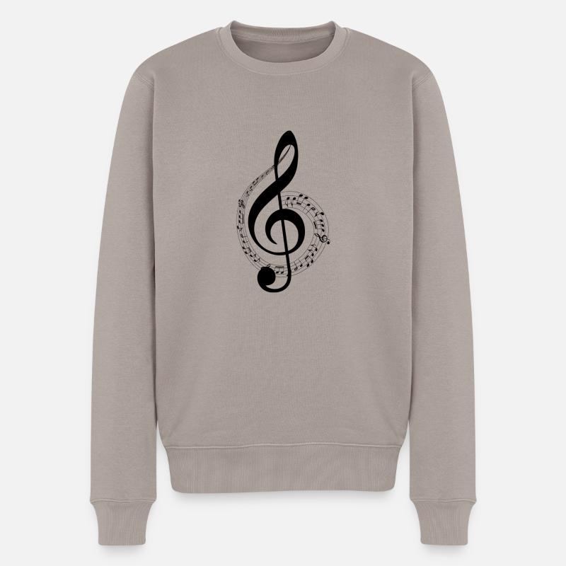 Notenschlüssel - Männer Premium Bio Pullover - Taupe