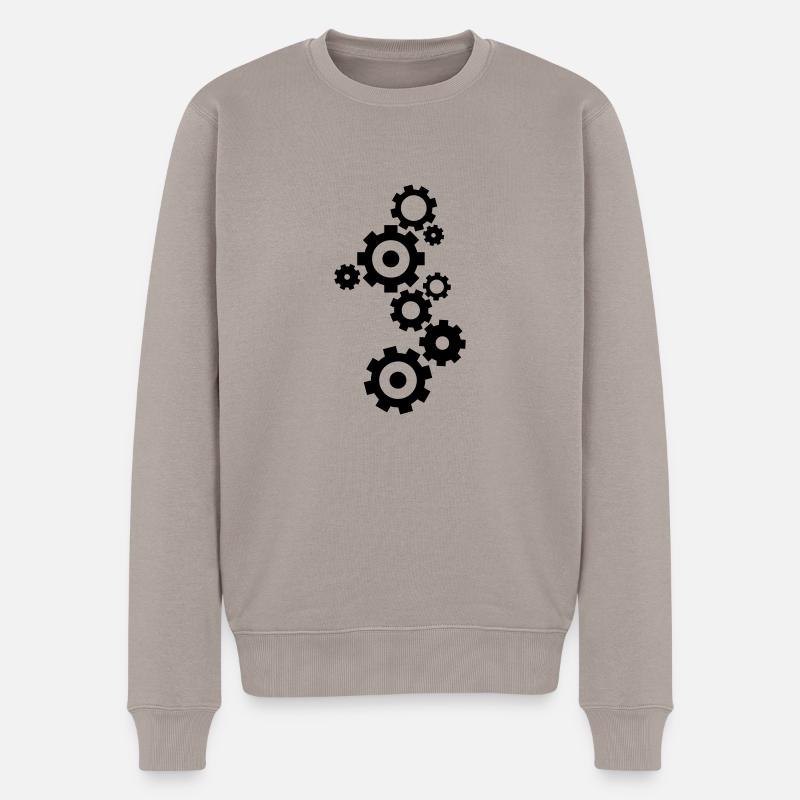 Zahnrad - Männer Premium Bio Pullover - Taupe