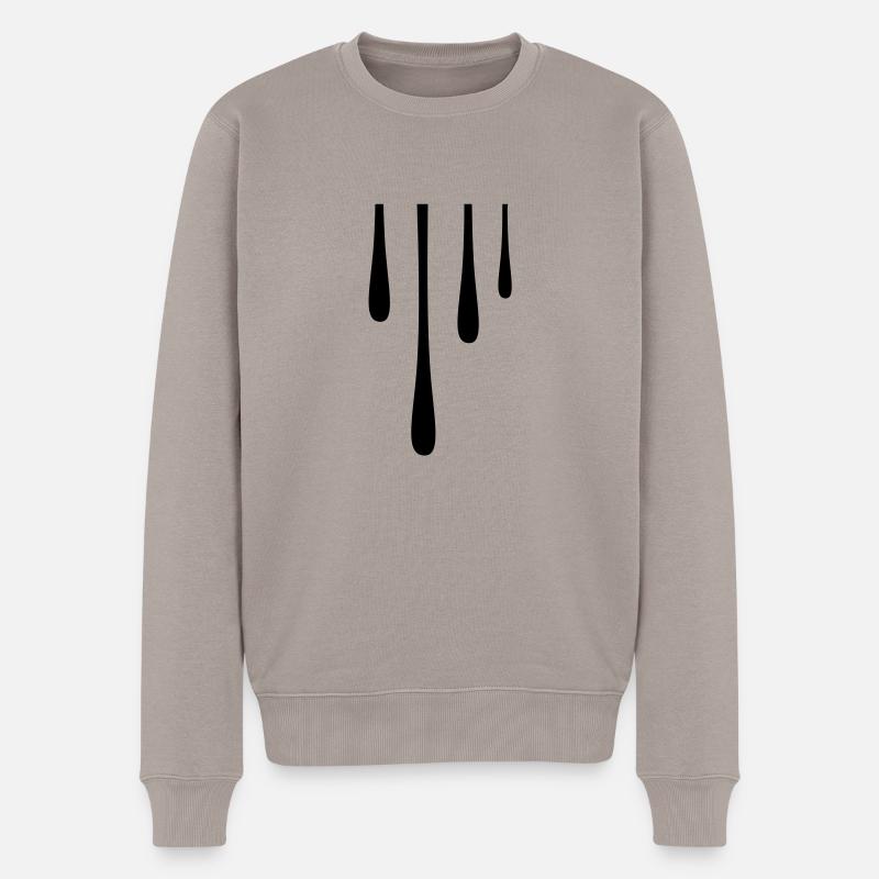 Gouttes - Pull Premium bio Homme - taupe