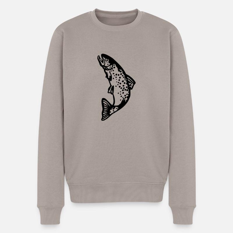 forelle - Männer Premium Bio Pullover - Taupe