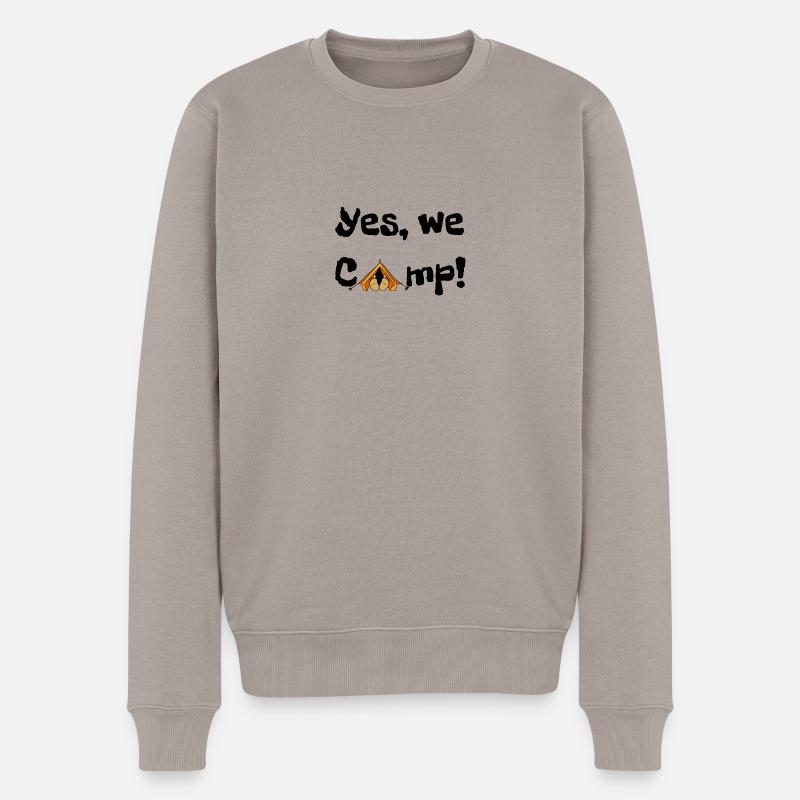 We camp 1 - Männer Premium Bio Pullover - Taupe