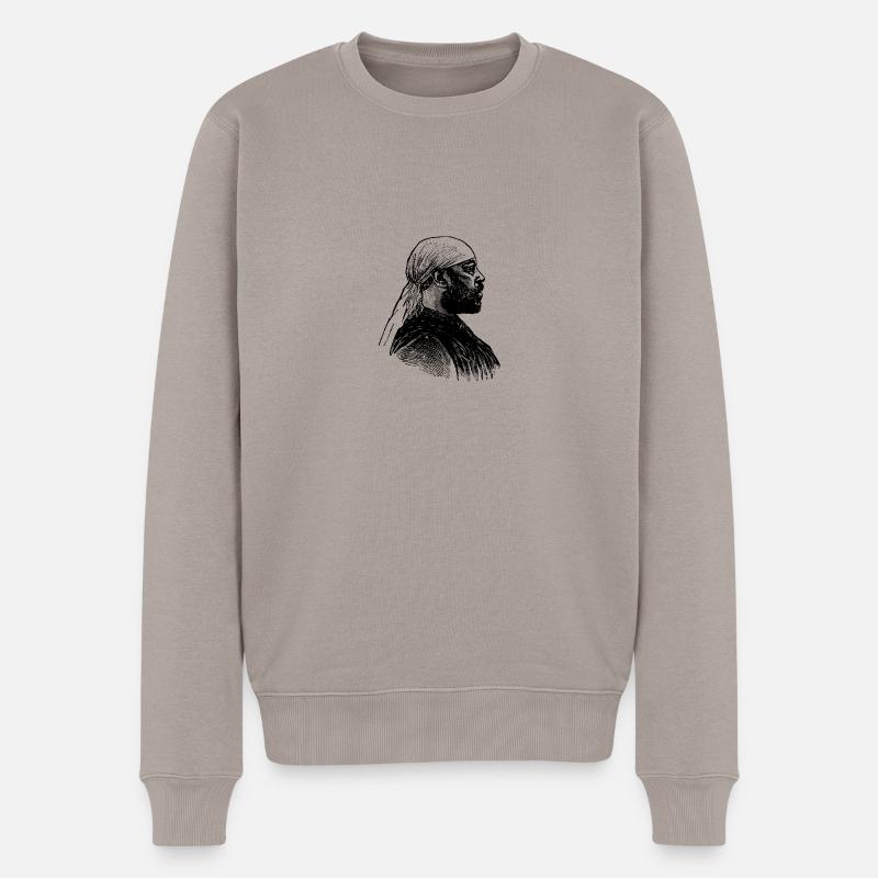 Afrikanischer Mann - Männer Premium Bio Pullover - Taupe