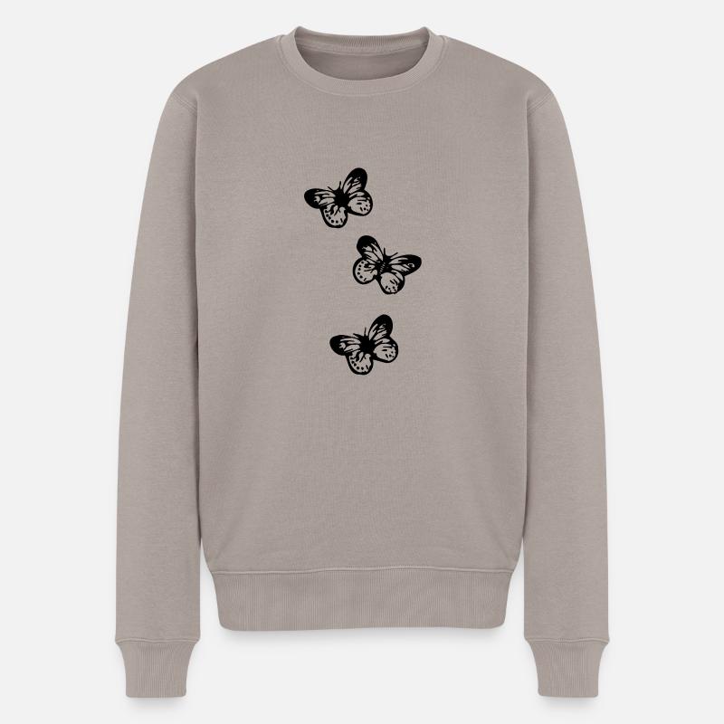 falter schmetterling - Männer Premium Bio Pullover - Taupe