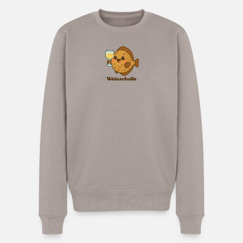WEINSCHOLLE - Männer Premium Bio Pullover - Taupe
