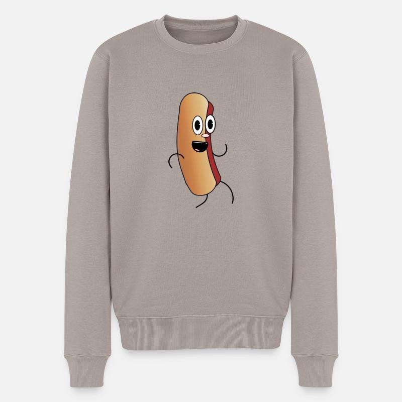 Hotdog - Männer Premium Bio Pullover - Taupe