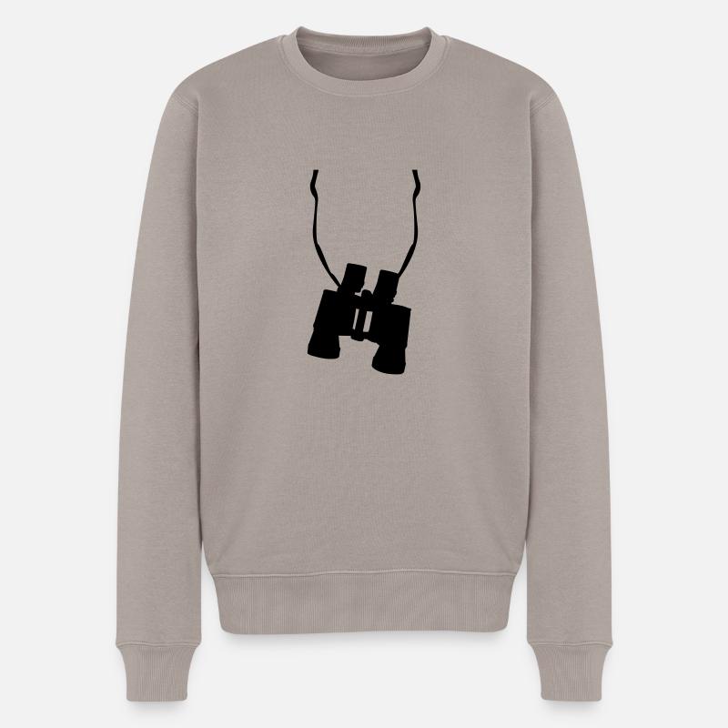 fernglas - Männer Premium Bio Pullover - Taupe