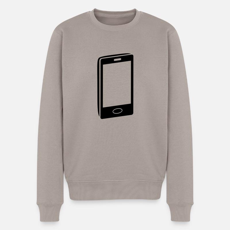 Handy symbol - Männer Premium Bio Pullover - Taupe
