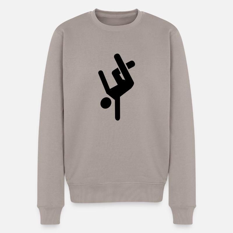 Breakdance - Männer Premium Bio Pullover - Taupe