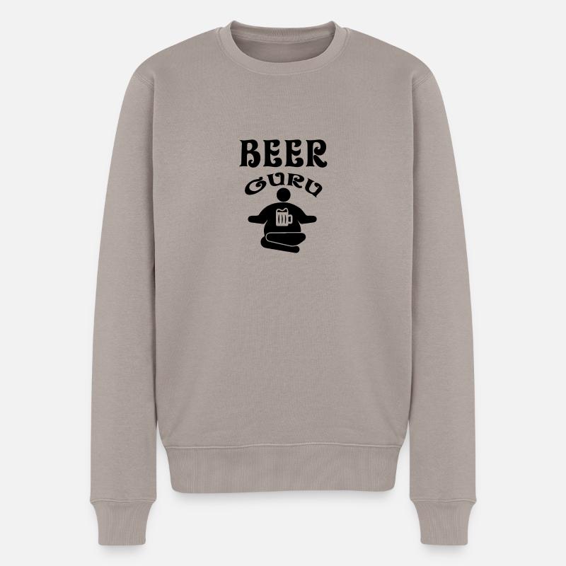 Bier-Guru Bier-Experte - Männer Premium Bio Pullover - Taupe