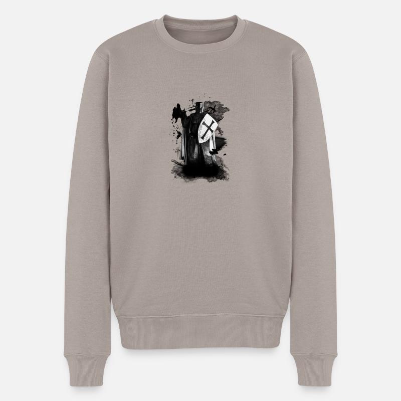 Templar Warrior - Männer Premium Bio Pullover - Taupe