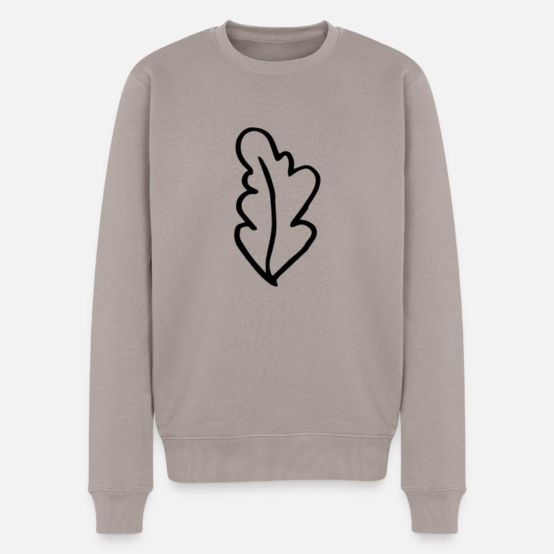 Blatt Eichenblatt - Männer Premium Bio Pullover - Taupe