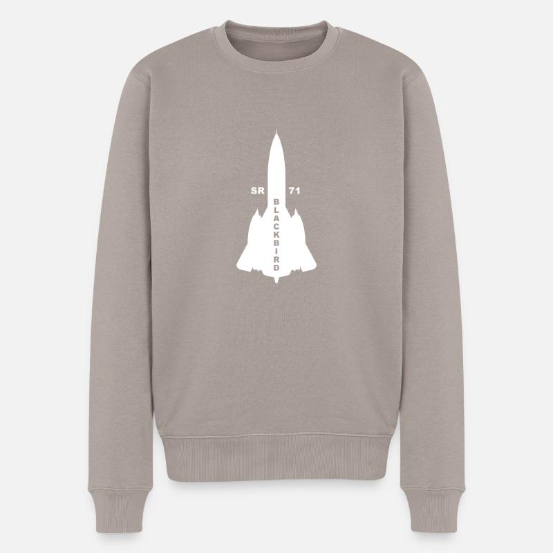 SR 71 Blackbird weiß - Männer Premium Bio Pullover - Taupe