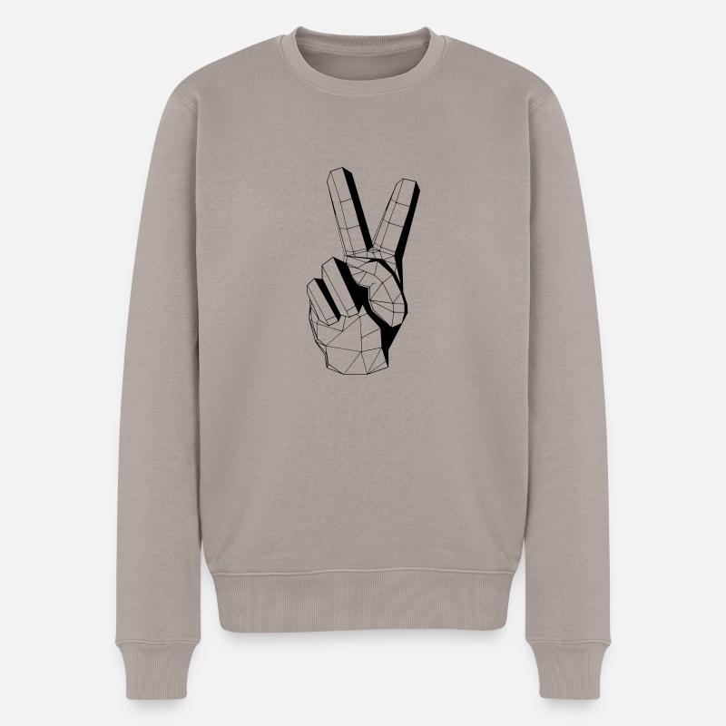 Peace - Männer Premium Bio Pullover - Taupe