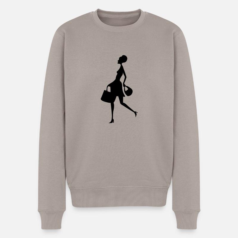 shopping - Männer Premium Bio Pullover - Taupe