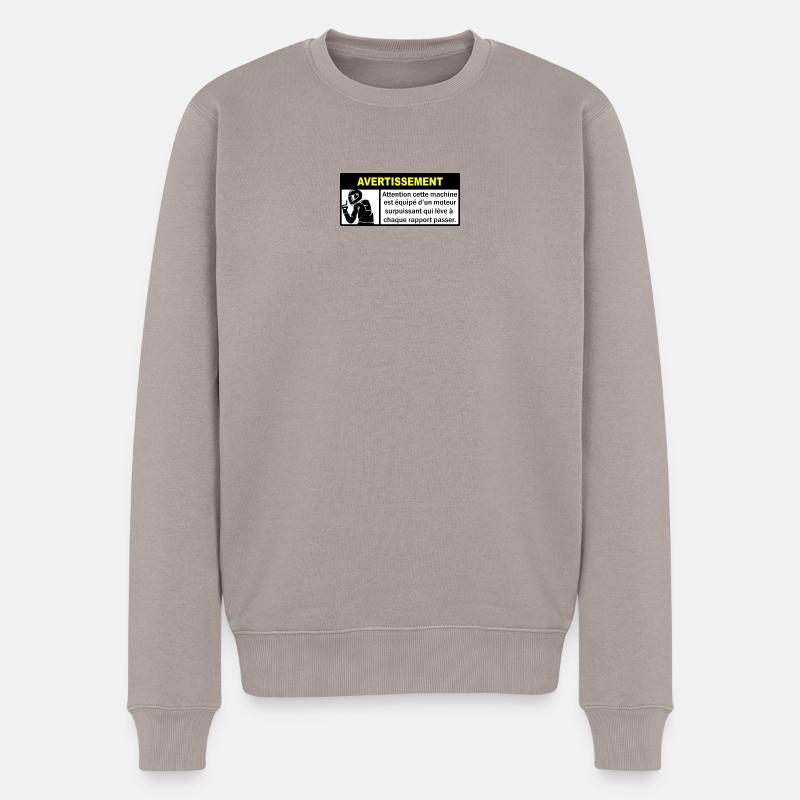 Eindringliche Warnung - Männer Premium Bio Pullover - Taupe